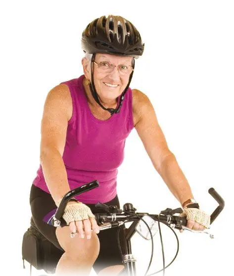 senior on a bicycle